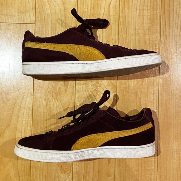 Puma Suede - Burgundy & Yellow (US10) - Picture 3 of 11